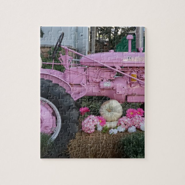Pink Tractor Jigsaw Puzzle (Vertical)
