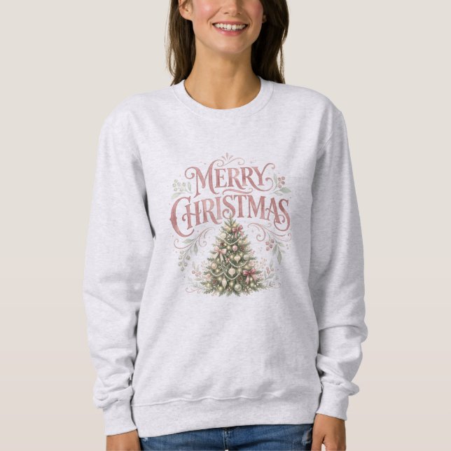 Pink Traditional Christmas Tree | Pinkmas Sweatshirt (Front)