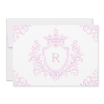 Pink Traditional Crest Monogram Baby Girl Baptism