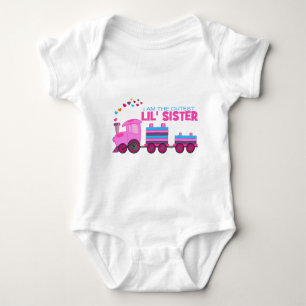Pink Train - Lil' Sister Baby Bodysuit