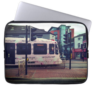 Pink tram laptop sleeve