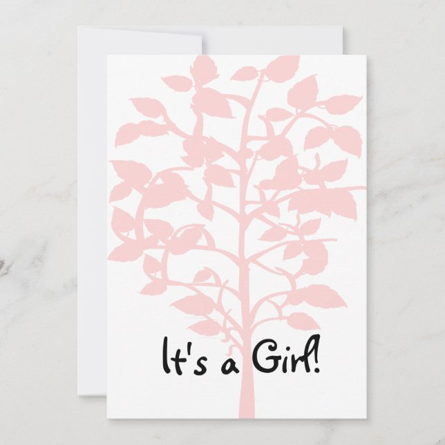 Pink Tree Baby Shower Invitation (Front)
