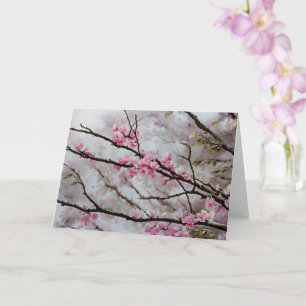 Pink Tree Blossoms Flower Art Note Card