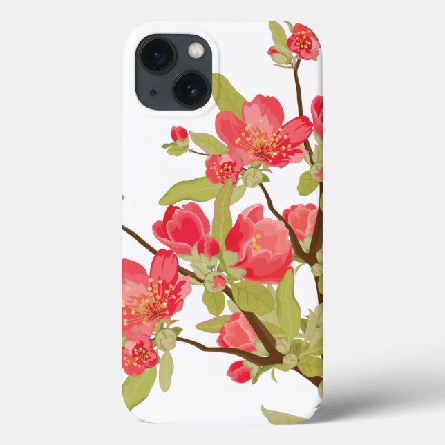 Pink Tree Blossoms iPad Case (Back)