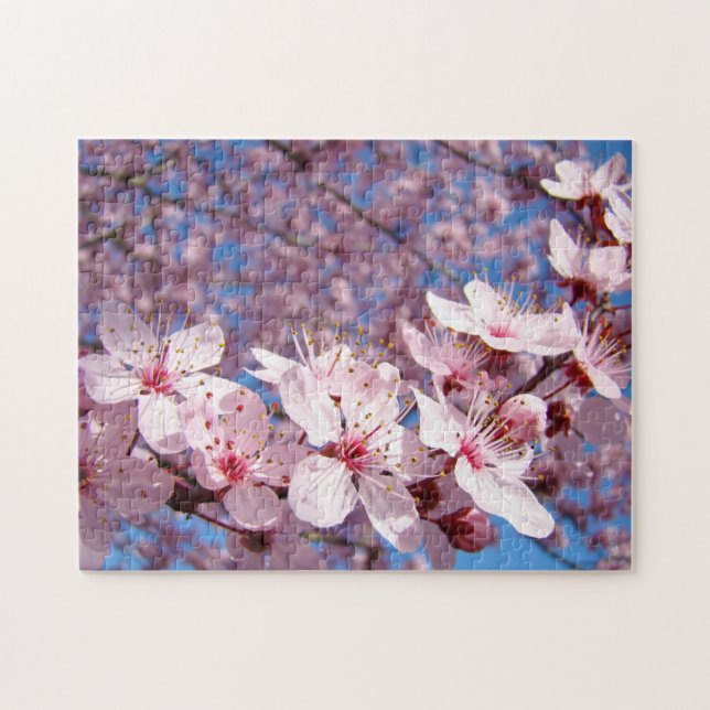 Pink Tree Blossoms puzzles gifts Spring Floral (Horizontal)
