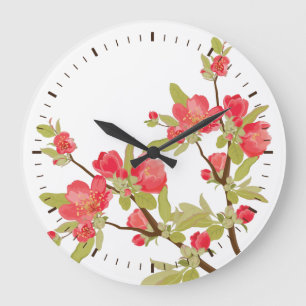 Pink Tree Blossoms Wall Clock