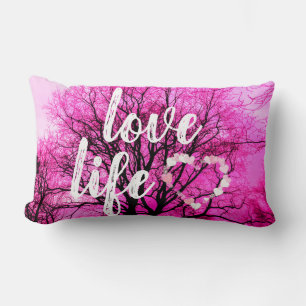Pink Tree Design - Love Life Lumbar Cushion