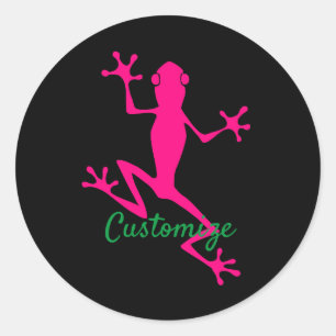 Pink Tree Frog Thunder_Cove  Classic Round Sticker