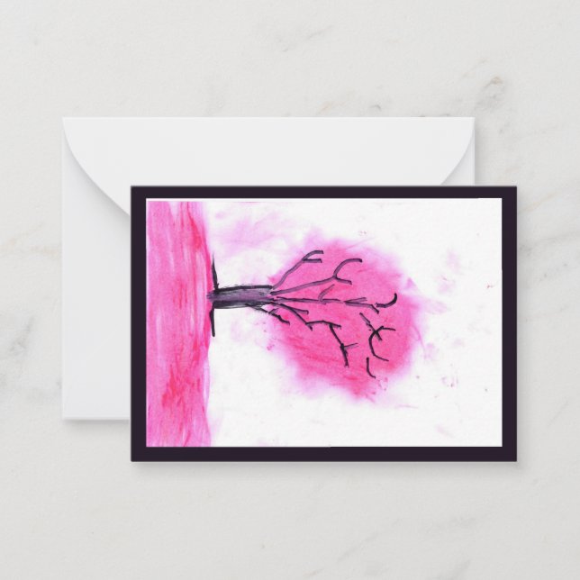 Pink Tree Note Card (Front)