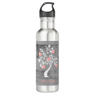 Pink Tree of Hearts Personalised 710 Ml Water Bottle