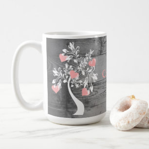 Pink Tree of Hearts Personalised Coffee Mug