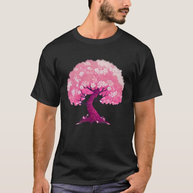 Pink tree of life cherry blossom T-Shirt (Front)