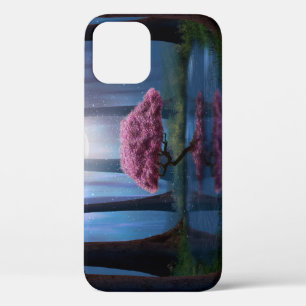 Pink Tree Pond Forest Photomanipulation iPhone 12 Case