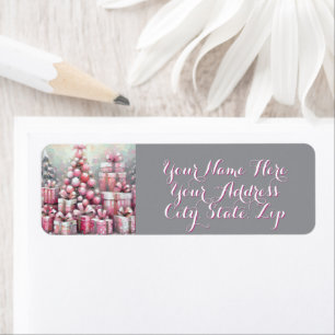 Pink Tree & Presents Personalized Christmas