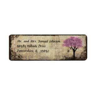 Pink Tree Return Address Label