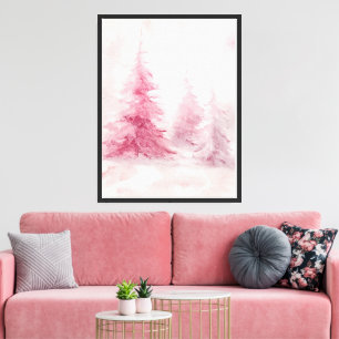 Pink Tree Wall Art – Elegant Floral Home D
