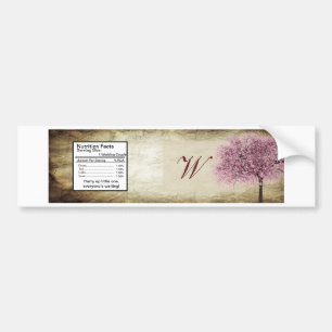 Pink Tree Wedding Water Bottle Label
