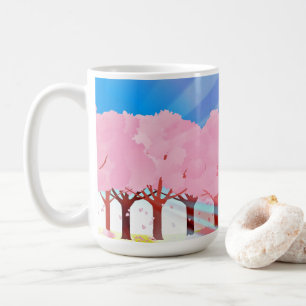 Pink Trees And Blue Sky Design Coffee Mug