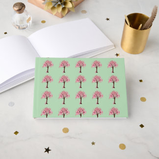 Pink Trees Pattern Guest Book