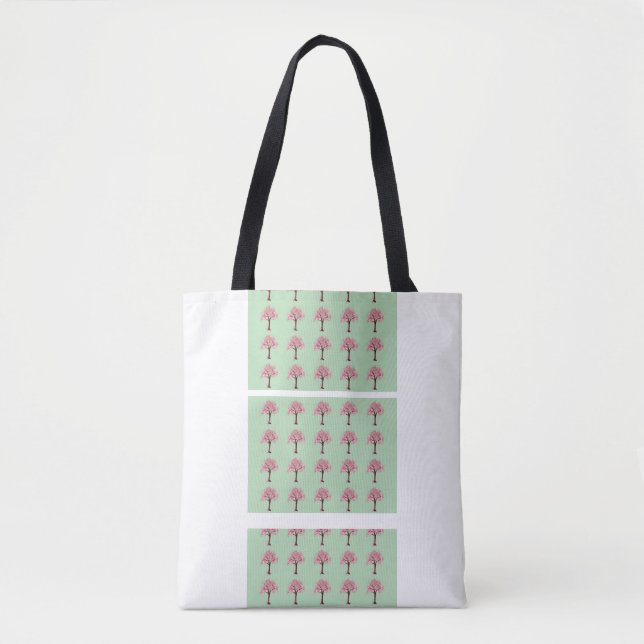 Pink Trees Pattern Tote Bag (Front)