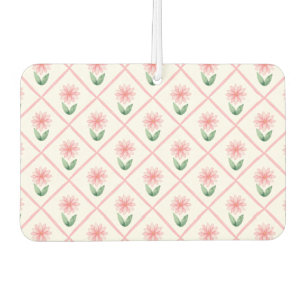 Pink trellis grandmillenial classic pretty preppy car air freshener
