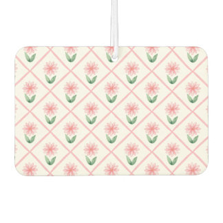 Pink trellis grandmillenial classic pretty preppy car air freshener