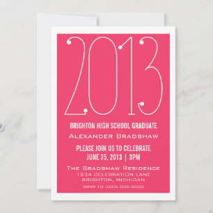 Pink Trendy 2013 Graduation Invitation