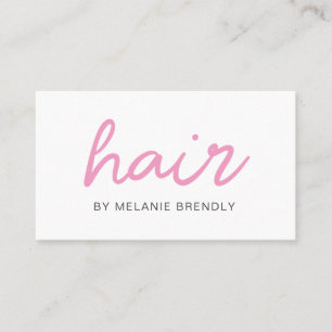 Pink Trendy Modern Hair Stylist Business Card