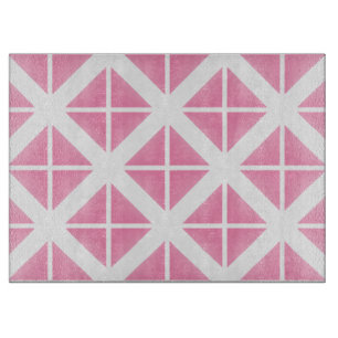 Pink Trendy Triangle Pattern Cutting Board