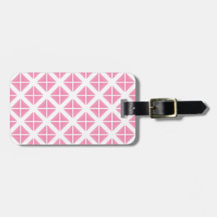 Pink Trendy Triangle Pattern Luggage Tag