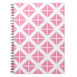 Pink Trendy Triangle Pattern Spiral Notebook