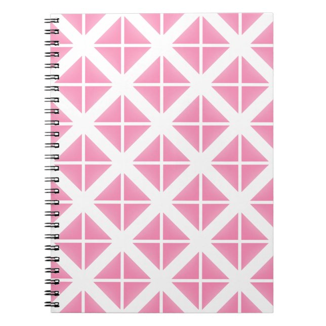 Pink Trendy Triangle Pattern Spiral Notebook (Front)