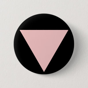 pink triangle. 6 cm round badge