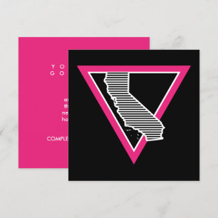 pink triangle california stripes invitation