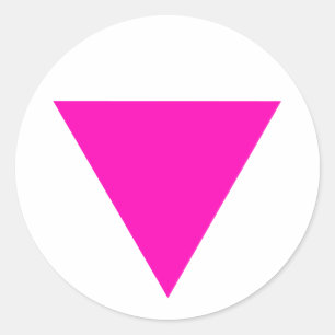 "PINK TRIANGLE" GAY PRIDE CLASSIC ROUND STICKER