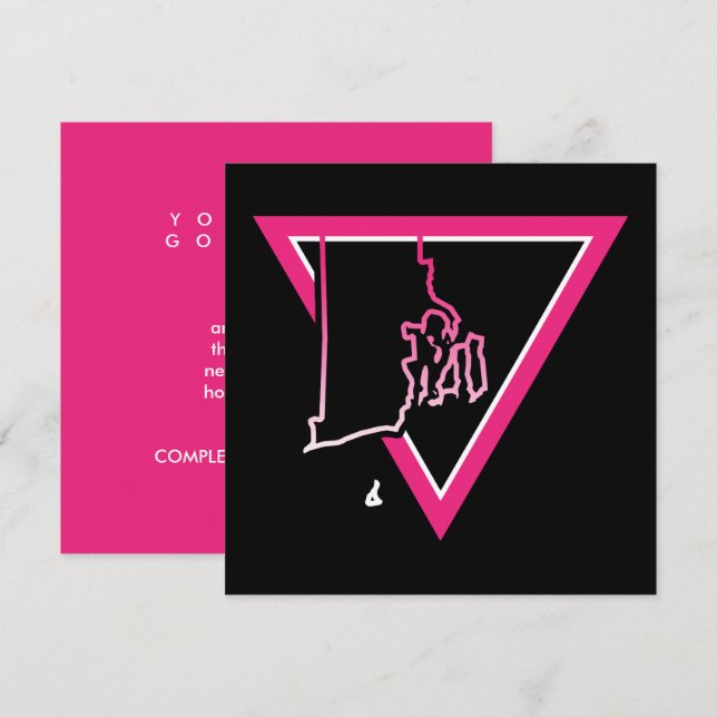 pink triangle rhode island invitation (Front/Back)
