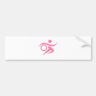 Pink Triathlete Bumper Sticker