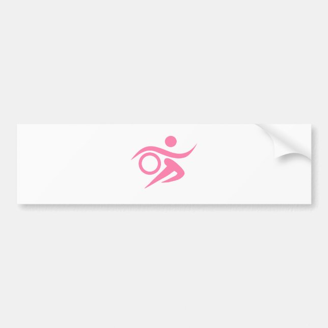 Pink Triathlete Bumper Sticker (Front)