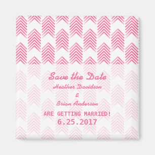Pink Tribal Arrows Save the Date Magnet