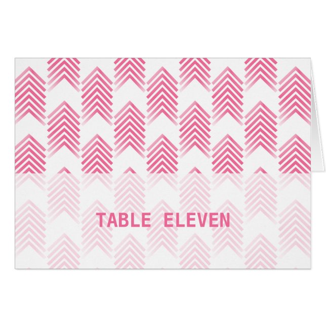 Pink Tribal Arrows Table Number Card (Front Horizontal)