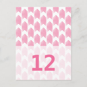 Pink Tribal Arrows Table Number Postcard