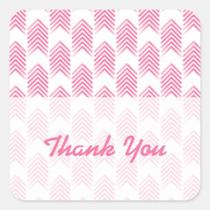 Pink Tribal Arrows Thank You Stickers