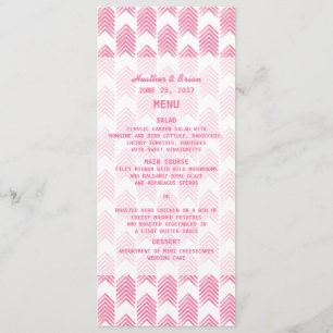 Pink Tribal Arrows Wedding Menu