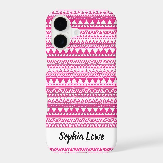 Pink Tribal Pattern Monogram (Back)