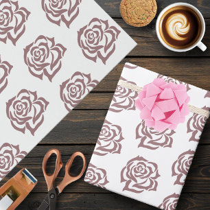Pink Tribal Roses Wrapping Paper