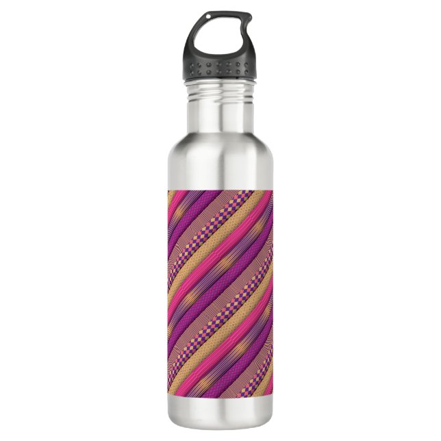 Pink Tribal Stripes Geometric Pattern  Bold Ethnic 710 Ml Water Bottle (Front)