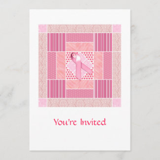 Pink Tribute to Breast Cancer Survivors Quilt Invitation