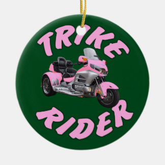 Pink Trike Rider Ceramic Tree Decoration