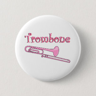 Pink Trombone 6 Cm Round Badge