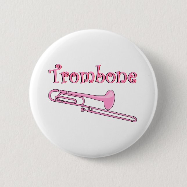 Pink Trombone 6 Cm Round Badge (Front)